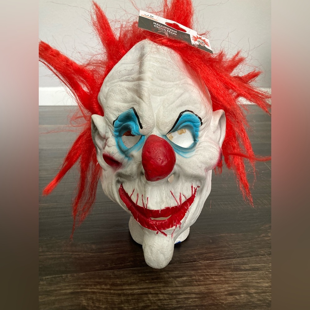 Clown Halloween Scary Mask Adult Red Hair Batman Dark Knight Joker Look Alike
